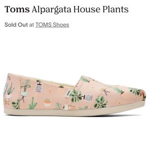 Toms House Plants print alpargata shoes size 7.5 NWOT